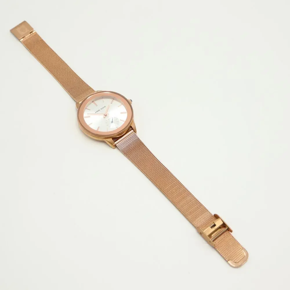Anne Klein Rose Gold Tone Small Seconds 38mm Womens Watch w New Battery